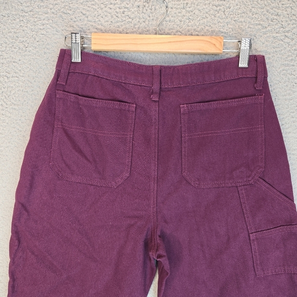 BP. + Wildfang Womens Jeans Sz 8 Purple Denim Utility Cargo Slight Barrel Leg - Picture 8 of 11
